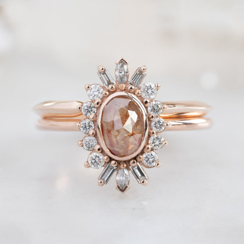 The Camellia Ring | 0.42ct Oval Red Diamond in 14K Rose Gold