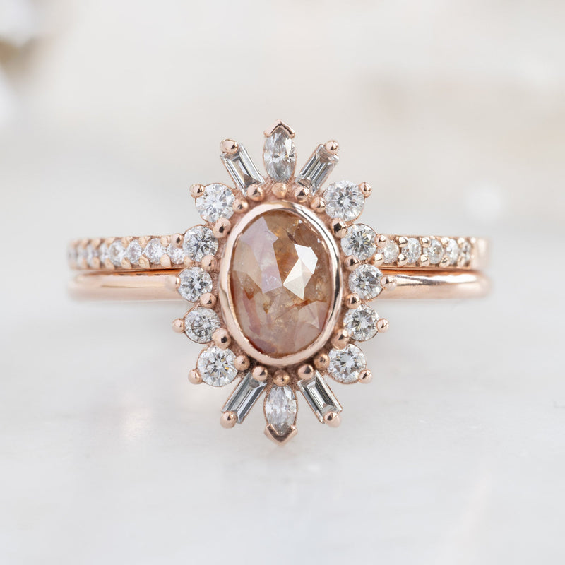 The Camellia Ring | 0.42ct Oval Red Diamond in 14K Rose Gold