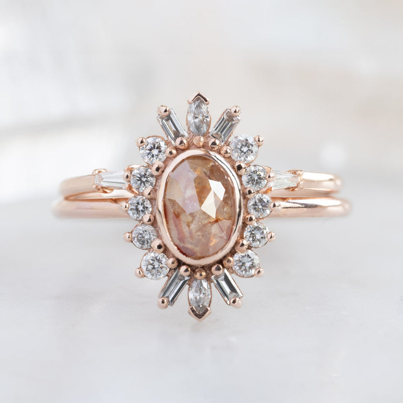 The Camellia Ring | 0.42ct Oval Red Diamond in 14K Rose Gold