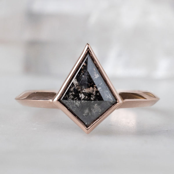 The Hazel Ring | 1.47ct Kite Black Diamond in 14K Rose Gold