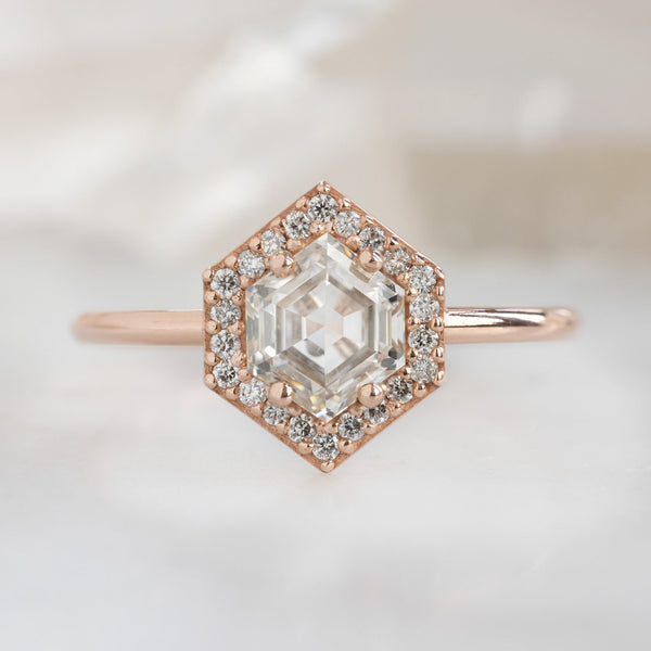 The Dahlia Ring | 0.77ct Hexagon Pink Diamond in 14K Rose Gold