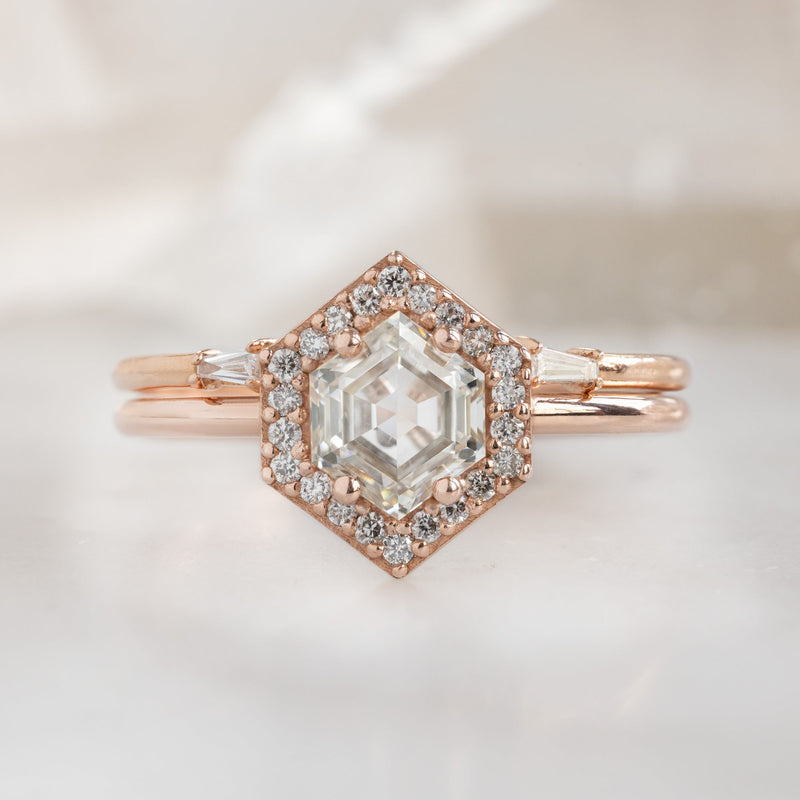 The Dahlia Ring | 0.77ct Hexagon Pink Diamond in 14K Rose Gold