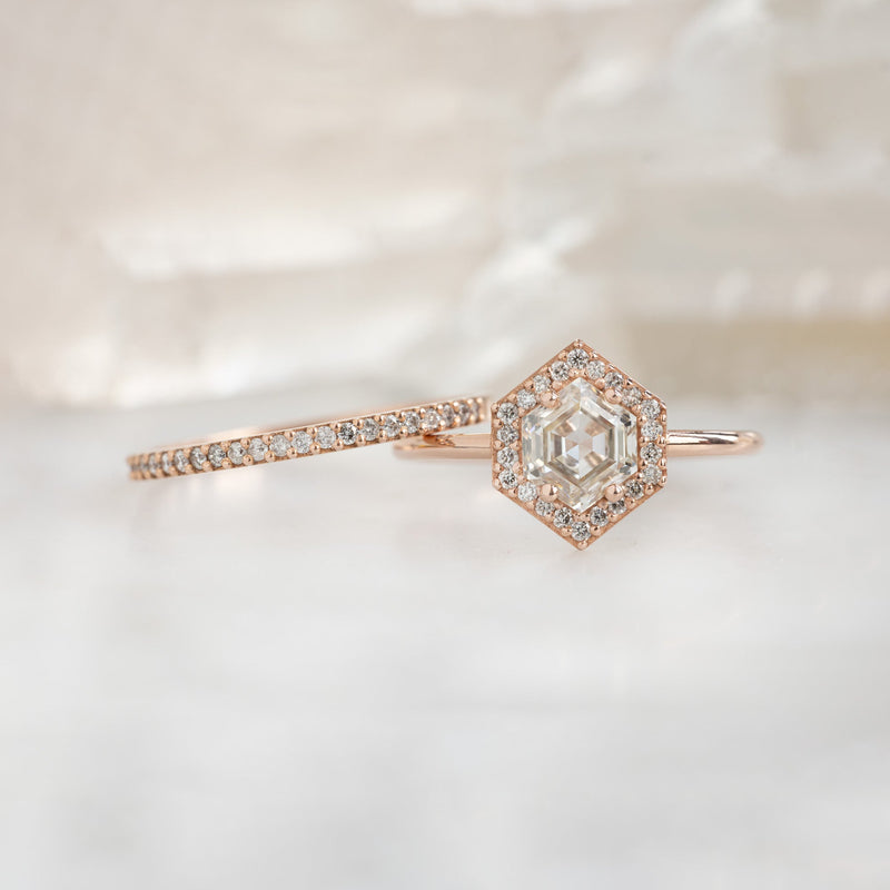 The Dahlia Ring | 0.77ct Hexagon Pink Diamond in 14K Rose Gold