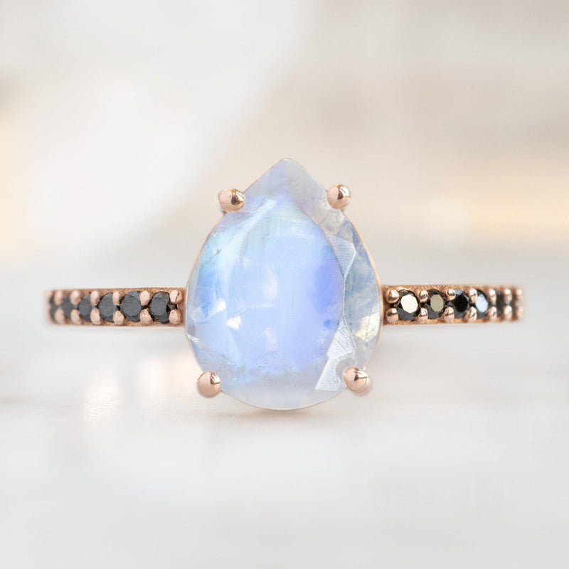 The Willow Ring | 1.53ct Pear Moonstone in 14K Rose Gold