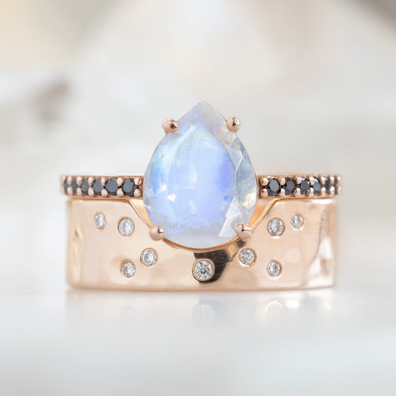 The Willow Ring | 1.53ct Pear Moonstone in 14K Rose Gold