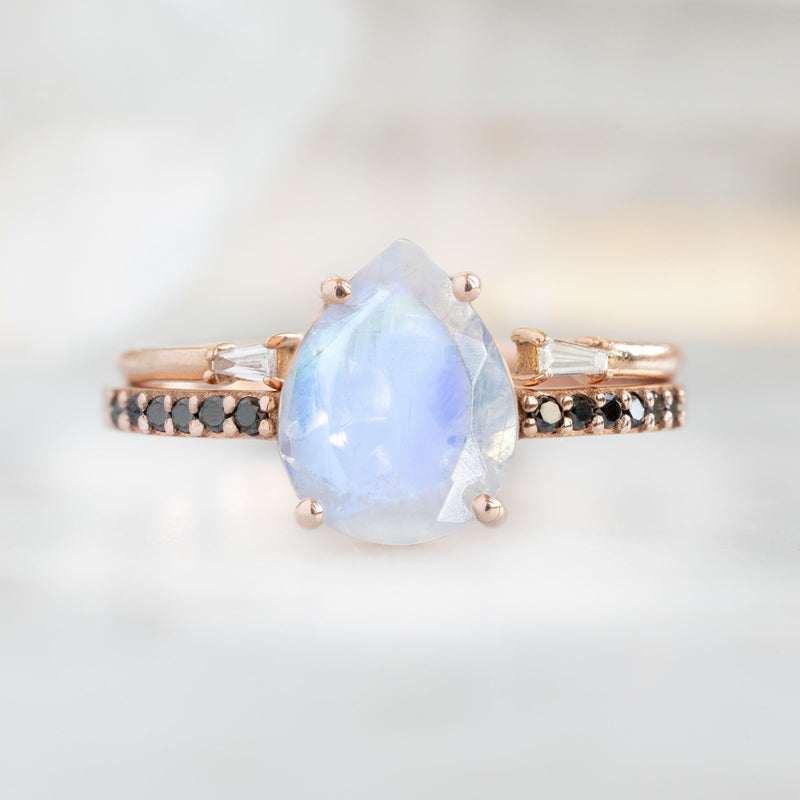 The Willow Ring | 1.53ct Pear Moonstone in 14K Rose Gold