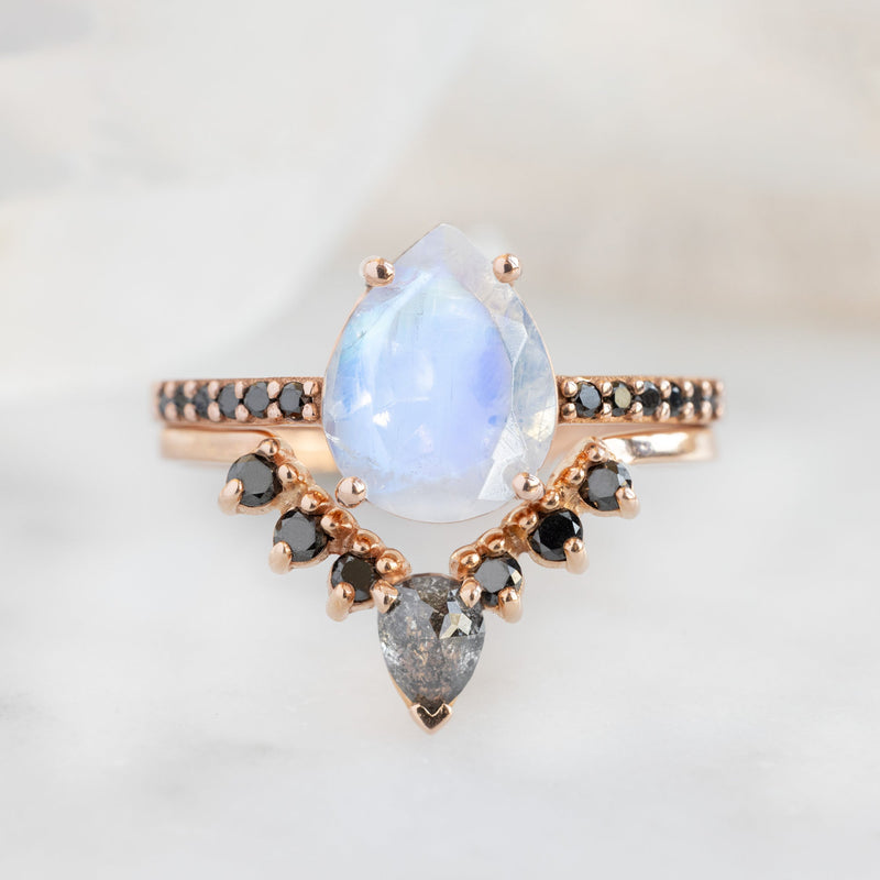 The Willow Ring | 1.53ct Pear Moonstone in 14K Rose Gold