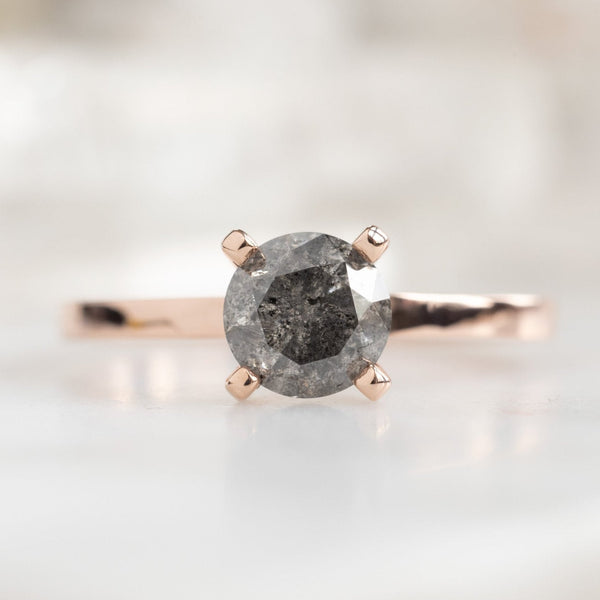 The Bryn Ring | 0.82ct Round Salt and Pepper Diamond in 14K Rose Gold