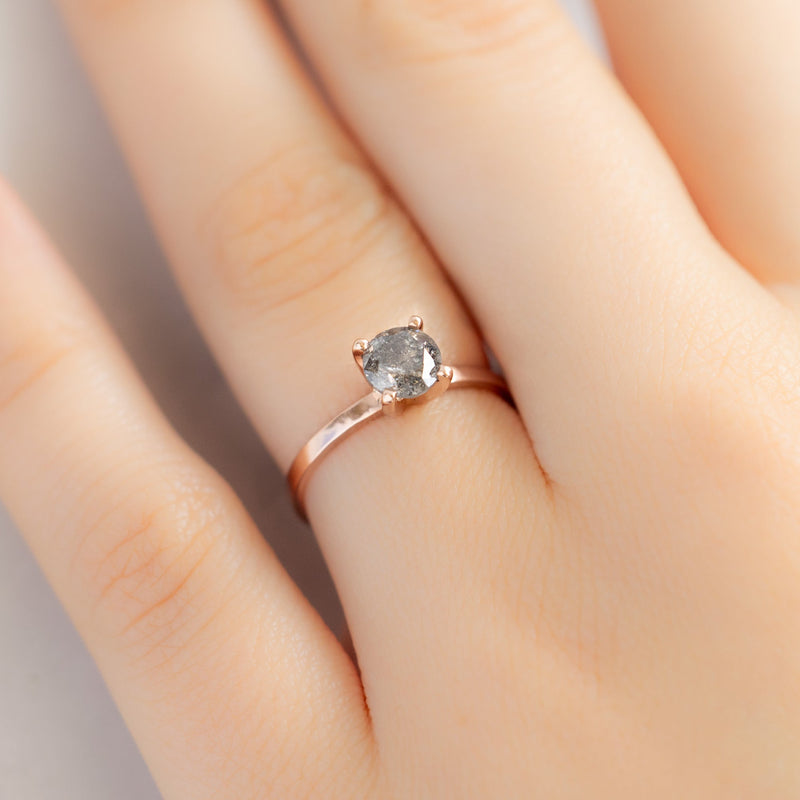 Design Your Own Custom | Round Salt and Pepper Diamond Engagement Ring