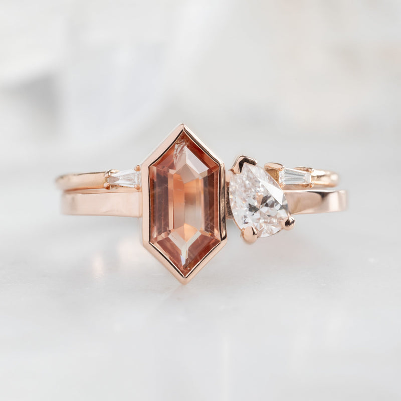 The You and Me Ring | 0.60ct Hexagon Sunstone in 14K Rose Gold