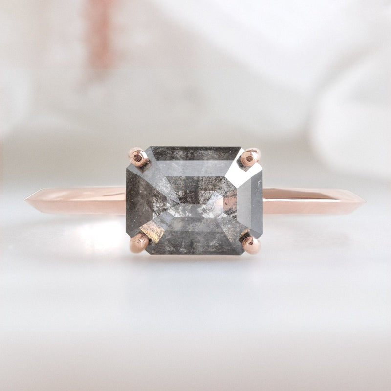 The Bryn Ring | 1.51ct Emerald Black Diamond in 14K Rose Gold