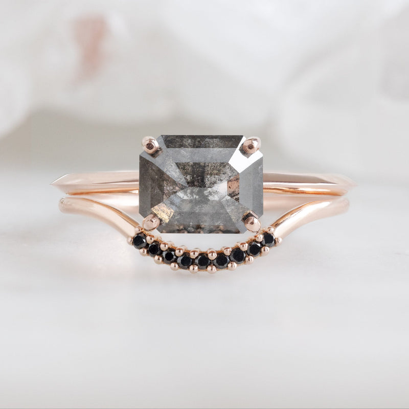 The Bryn Ring | 1.51ct Emerald Black Diamond in 14K Rose Gold