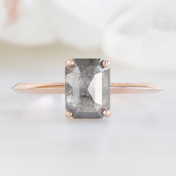 The Bryn Ring | 1.47ct Emerald Salt and Pepper Diamond in 14K Rose Gold