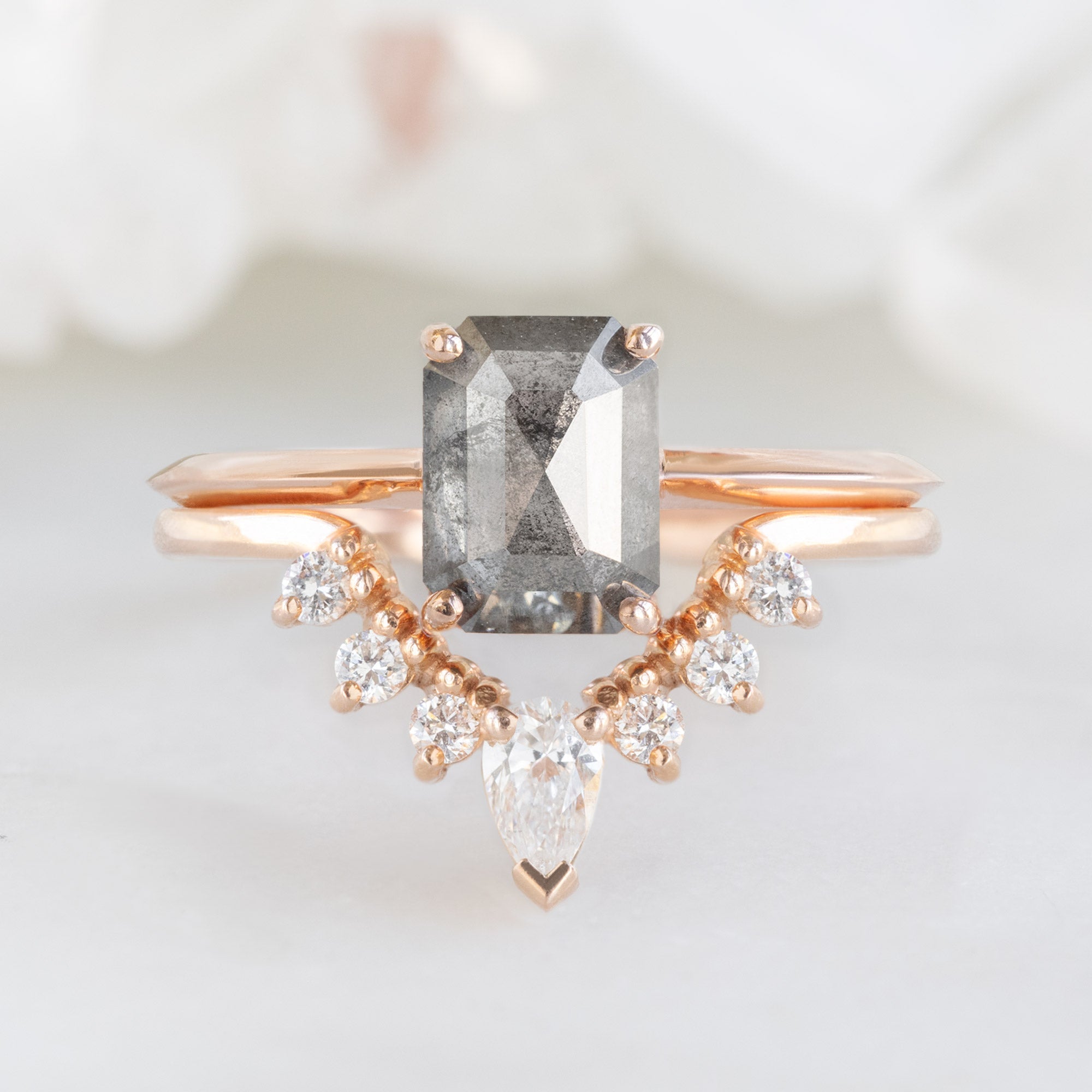 The Bryn Ring | 1.47ct Emerald Salt and Pepper Diamond in 14K Rose Gold