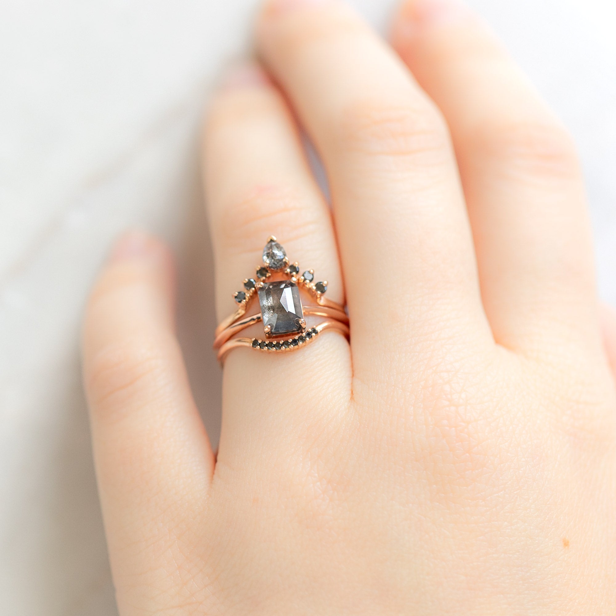 The Bryn Ring | 1.47ct Emerald Salt and Pepper Diamond in 14K Rose Gold