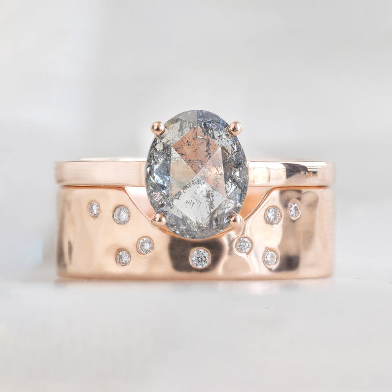 The Bryn Ring | 1.63ct Oval Salt and Pepper Diamond in 14K Rose Gold