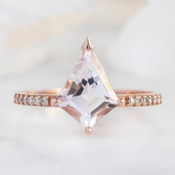 The Willow Ring | 1.44ct Kite Morganite in 14K Rose Gold