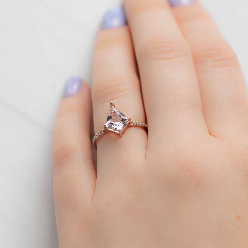 The Willow Ring | 1.44ct Kite Morganite in 14K Rose Gold