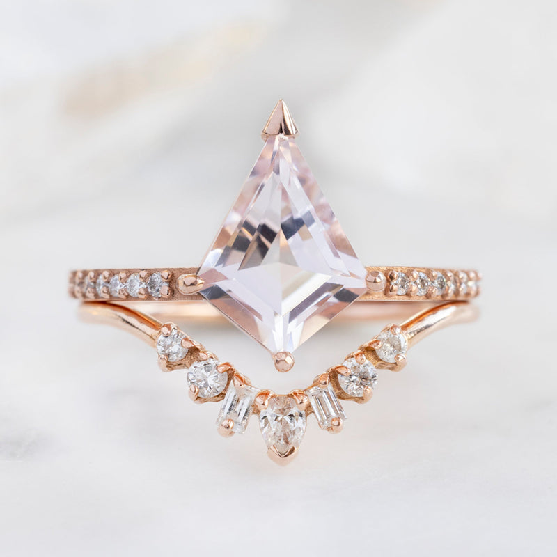 The Willow Ring | 1.44ct Kite Morganite in 14K Rose Gold