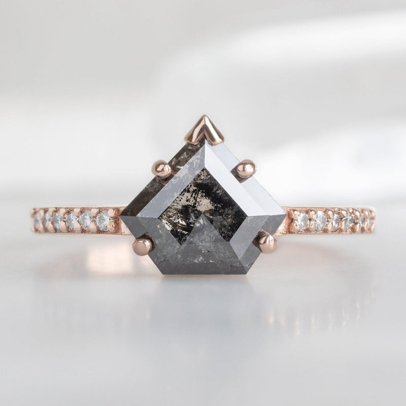 The Willow Ring | 1.25ct Shield Black Diamond in 14K Rose Gold