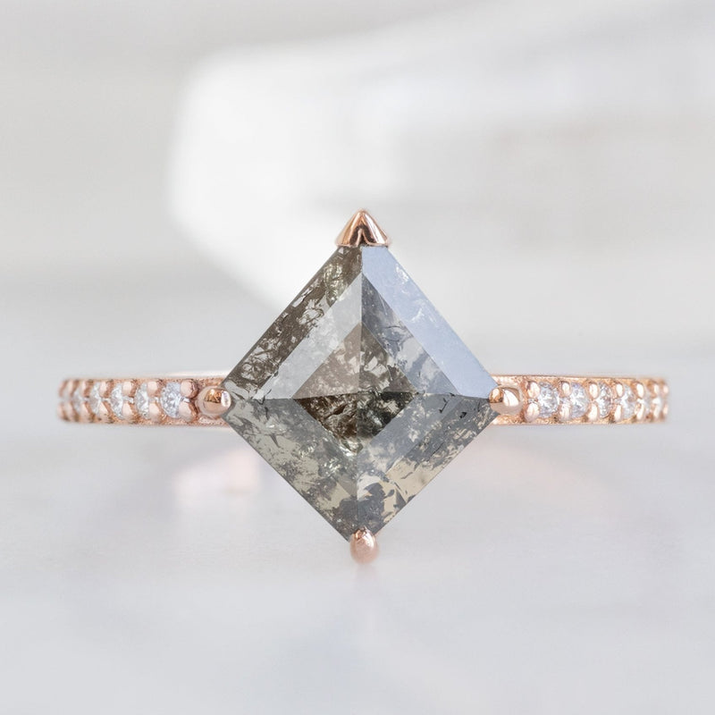 The Willow Ring | 1.21ct Kite Salt and Pepper Diamond in 14K Rose Gold