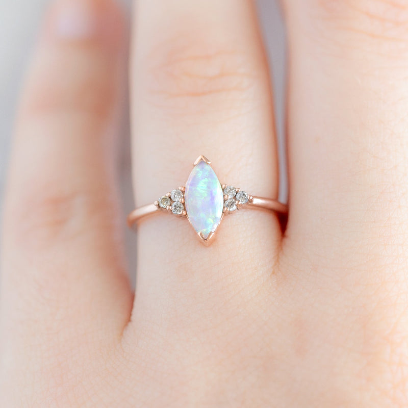 The Ivy Ring | 0.37ct Marquise Opal in 14K Rose Gold