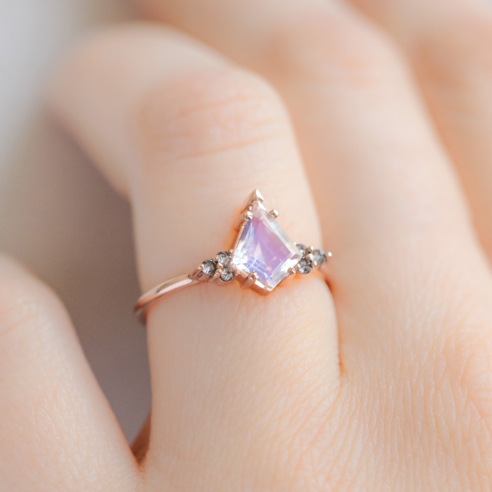 The Ivy Ring | 0.96ct Kite Moonstone in 14K Rose Gold