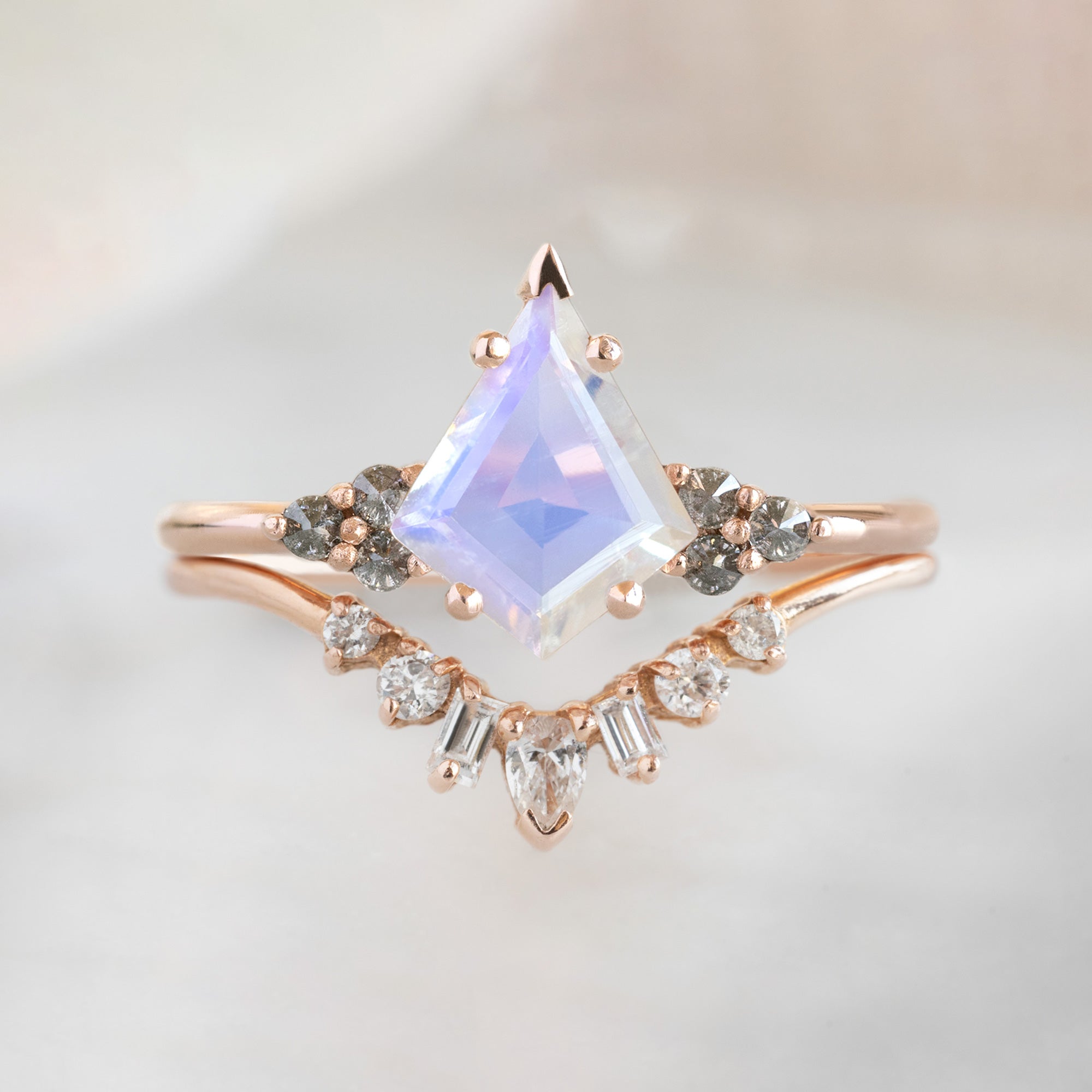 The Ivy Ring | 0.96ct Kite Moonstone in 14K Rose Gold