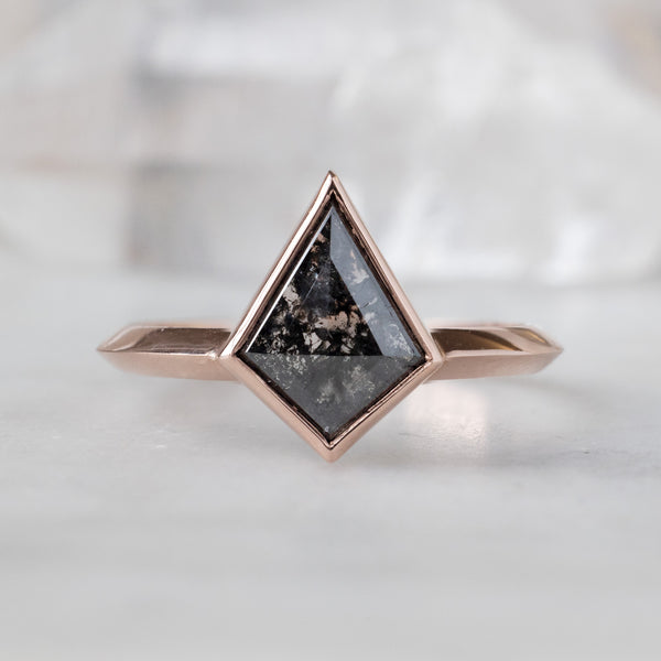 The Hazel Ring | 1.43ct Kite Black Diamond in 14K Rose Gold