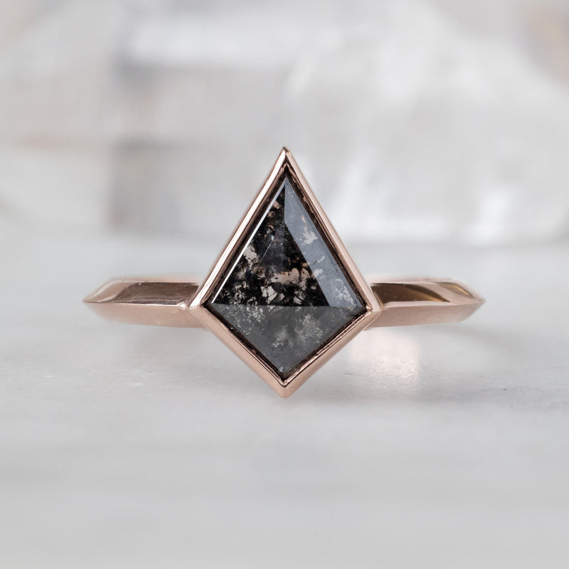 The Hazel Ring | 1.43ct Kite Black Diamond in 14K Rose Gold