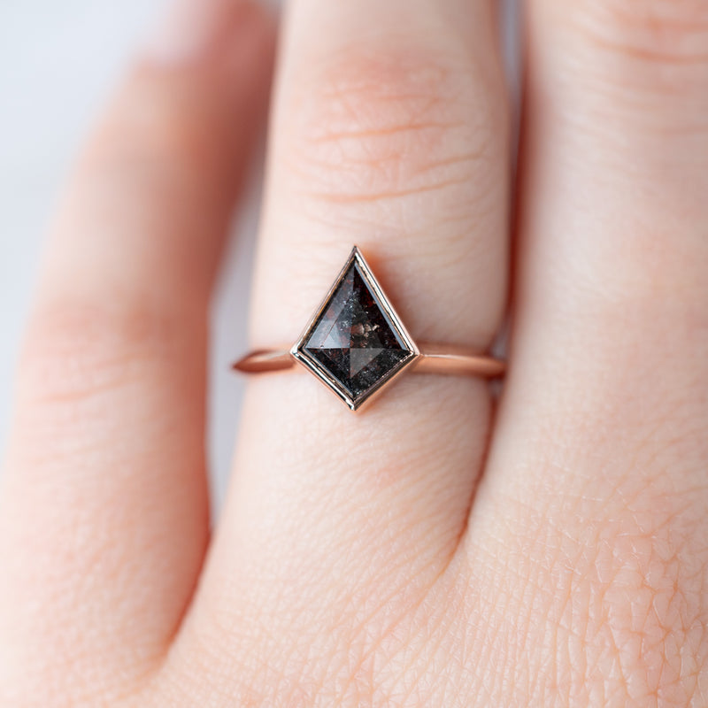 The Hazel Ring | 1.43ct Kite Black Diamond in 14K Rose Gold