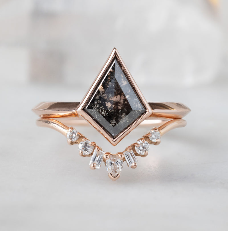 The Hazel Ring | 1.43ct Kite Black Diamond in 14K Rose Gold