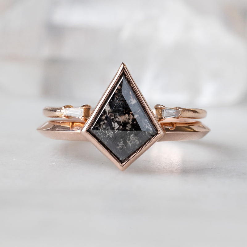 The Hazel Ring | 1.43ct Kite Black Diamond in 14K Rose Gold