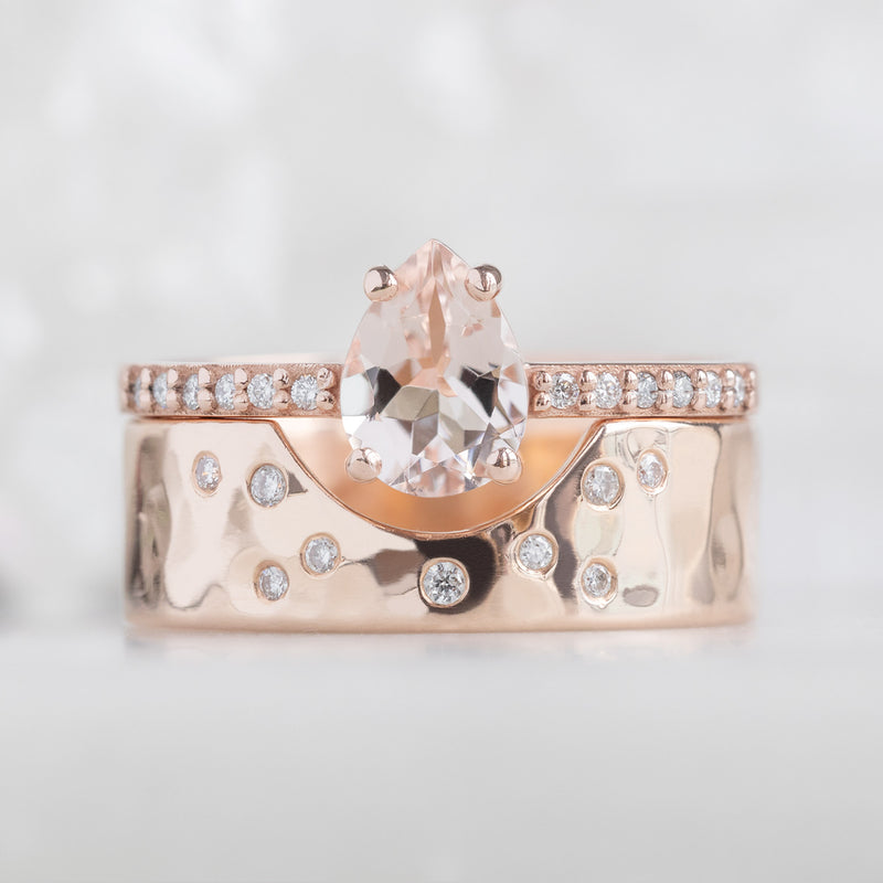 The Willow Ring | 0.58ct Pear Cut Morganite in 14K Rose Gold