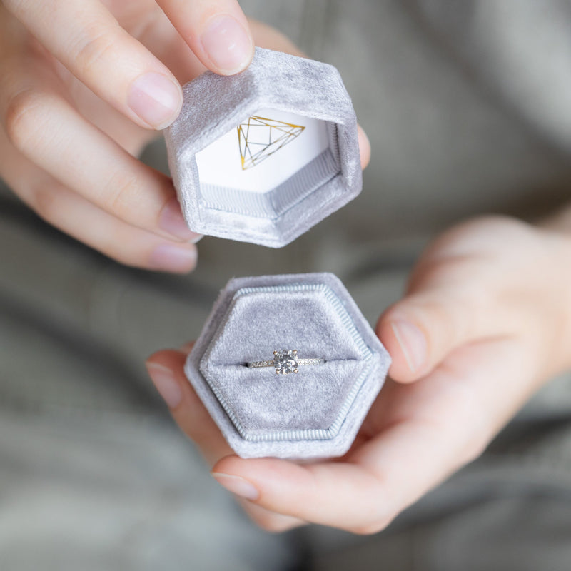 Design Your Own Custom | Round Salt and Pepper Diamond Engagement Ring