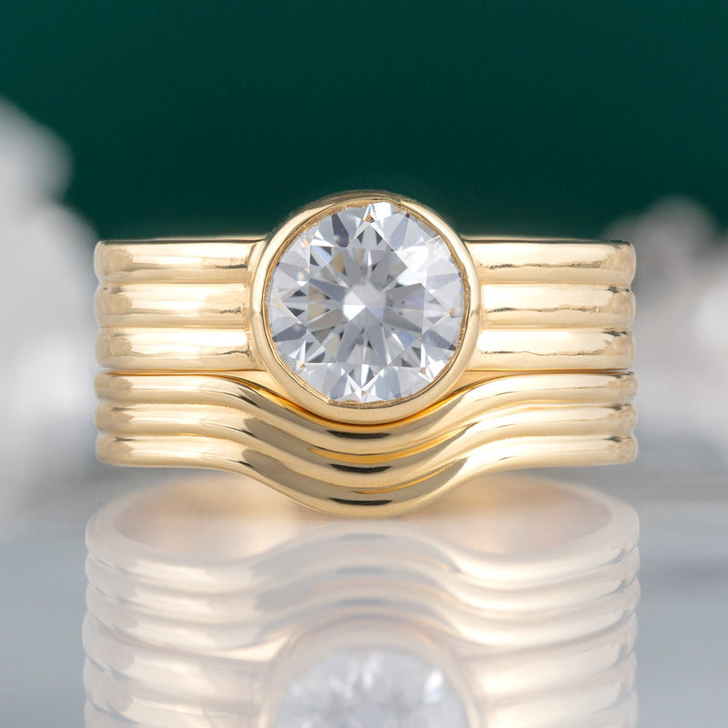 The Stratum Ring | 1.35ct Lab Grown Round White Diamond in 18K Yellow Gold