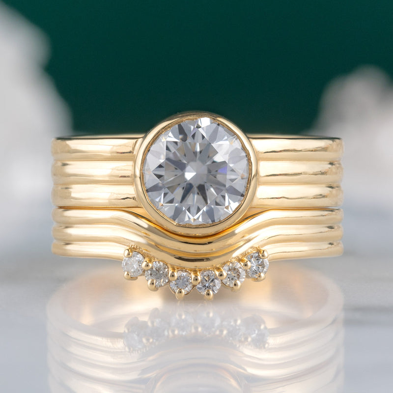 The Stratum Ring | 1.35ct Lab Grown Round White Diamond in 18K Yellow Gold