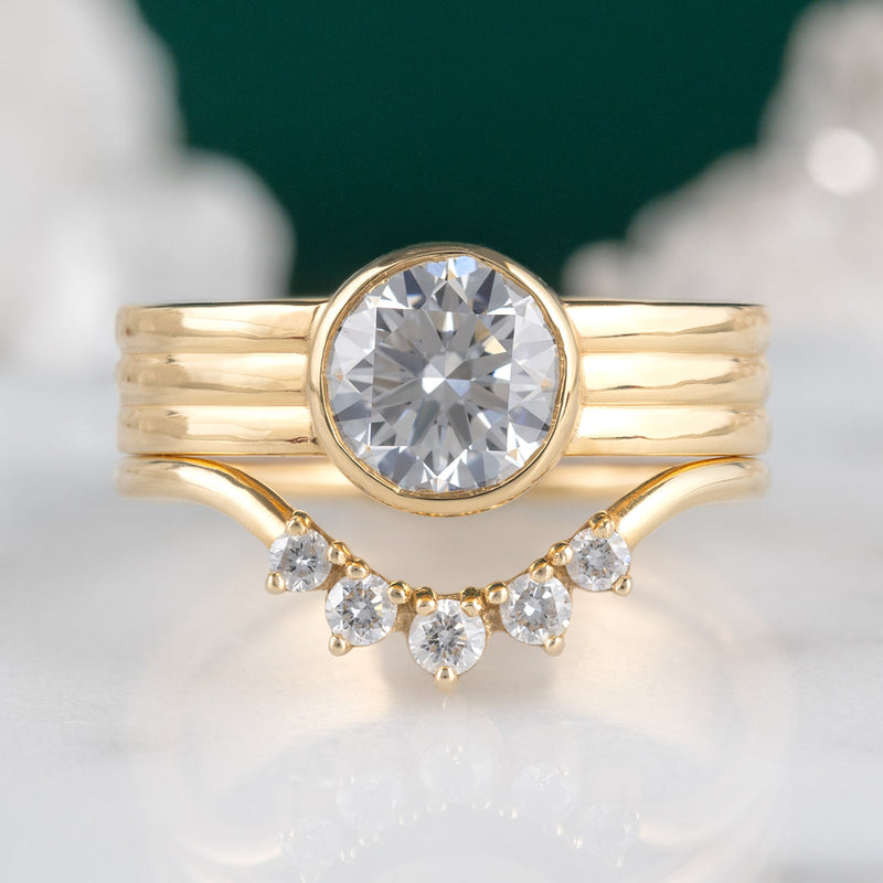 The Stratum Ring | 1.35ct Lab Grown Round White Diamond in 18K Yellow Gold