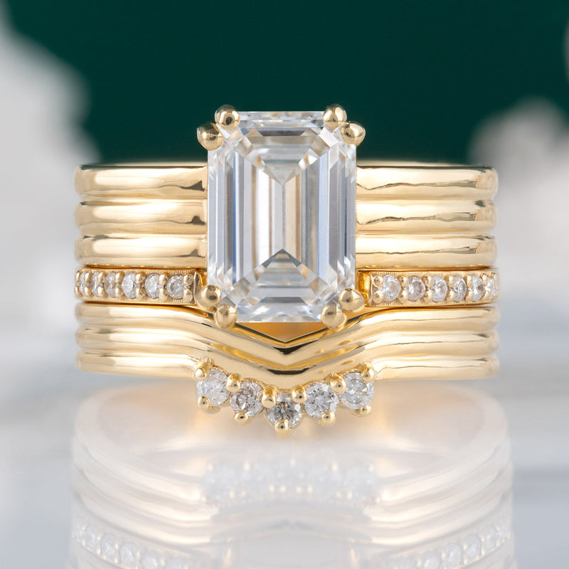 The Stratum Ring | 1.93ct Lab Grown Emerald White Diamond in 18K Yellow Gold