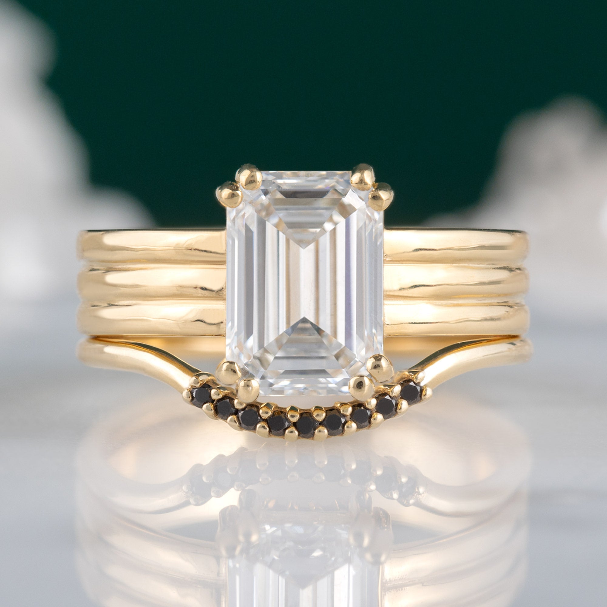 The Stratum Ring | 1.93ct Lab Grown Emerald White Diamond in 18K Yellow Gold