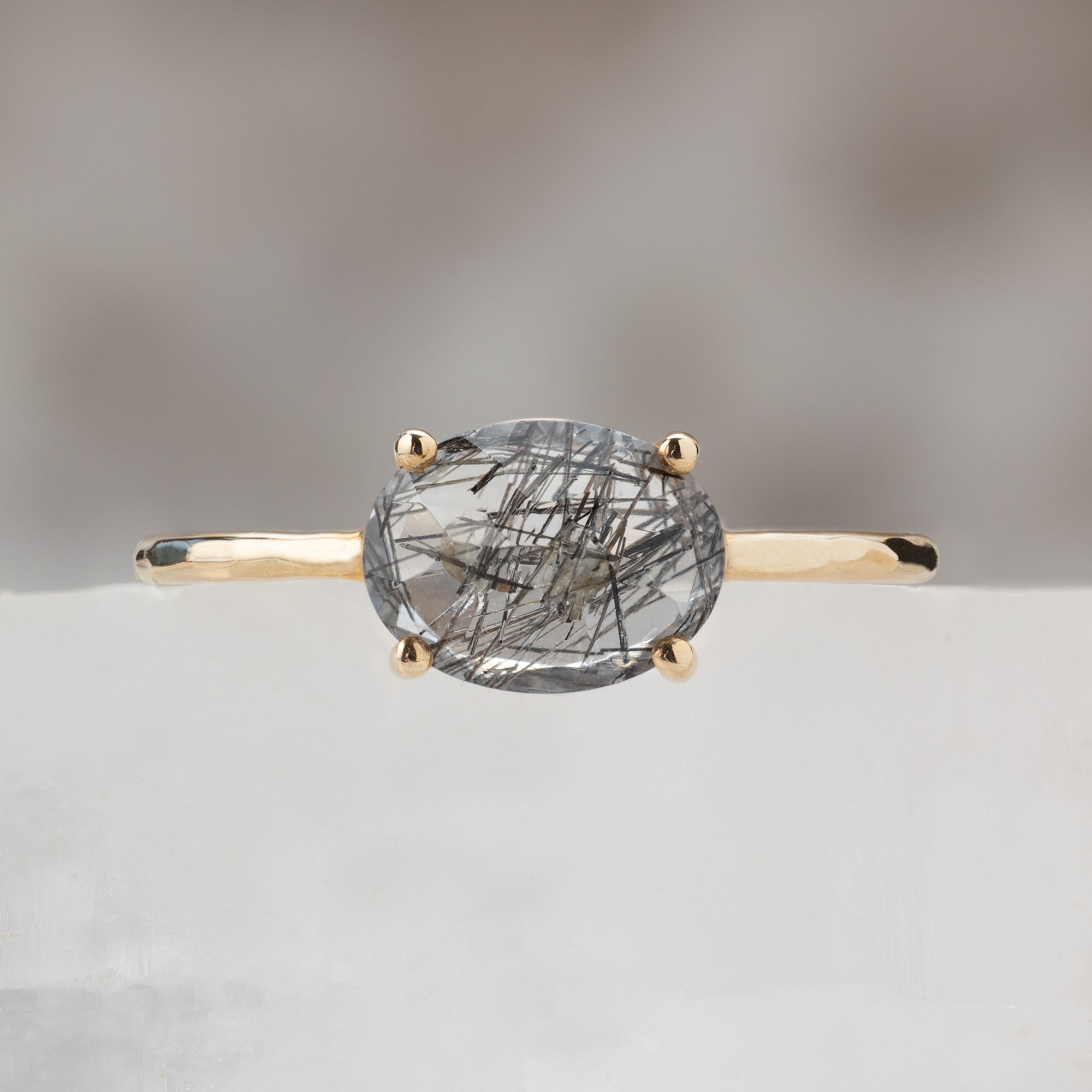 The Tourmaline in Quartz Ring | 10K Yellow Gold