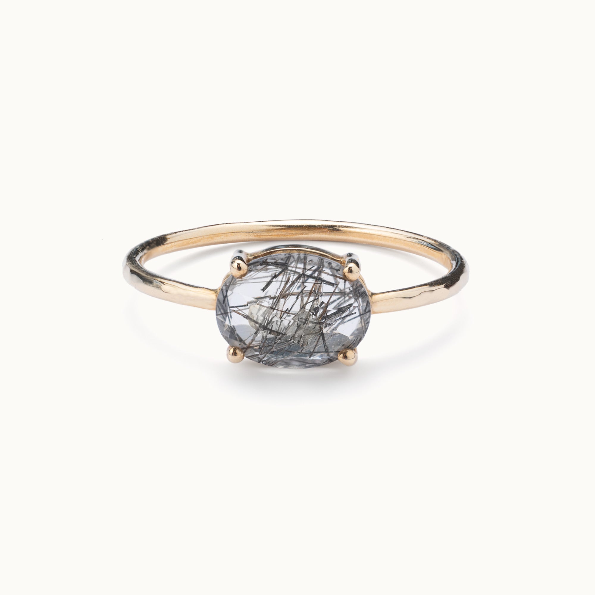 The Tourmaline in Quartz Ring | 10K Yellow Gold