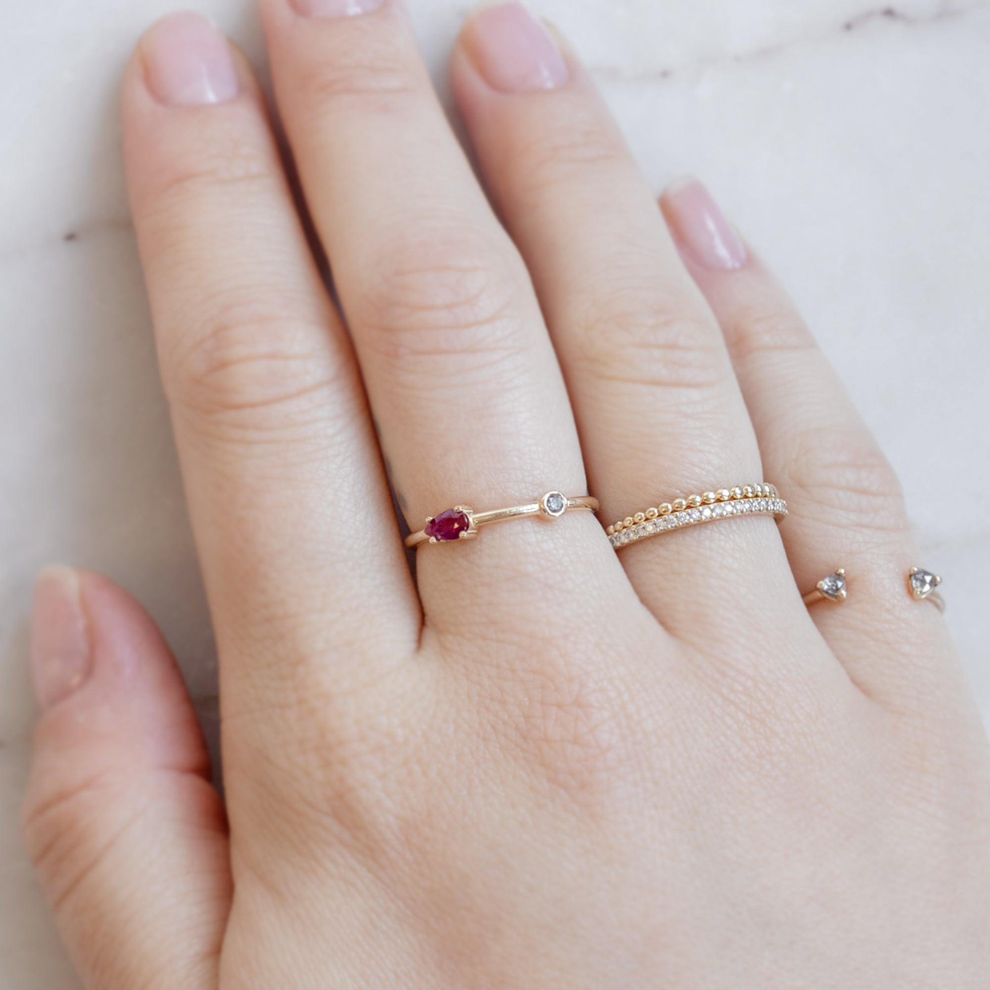 The Ruby + Diamond Horizon Ring | 10K Yellow Gold