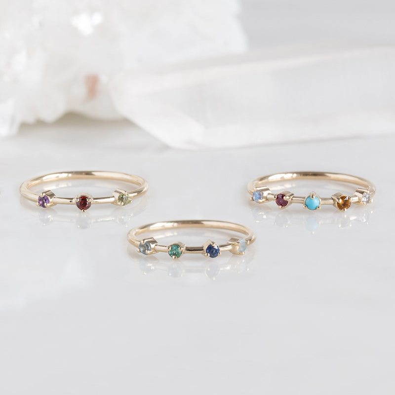 The Custom Multi-Birthstone Ring | 4 Stones