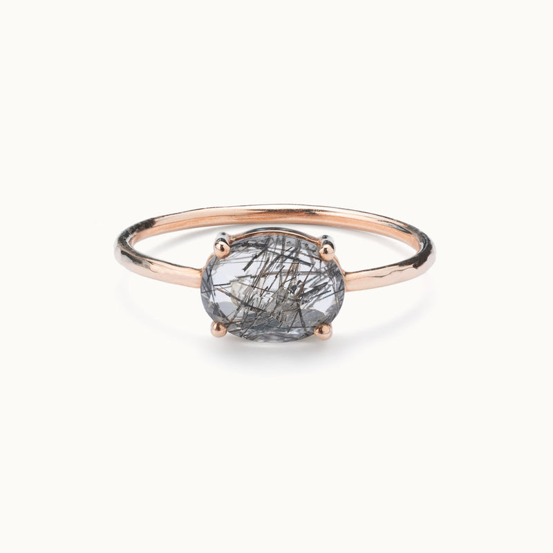 The Tourmaline in Quartz Ring | 10K Rose Gold