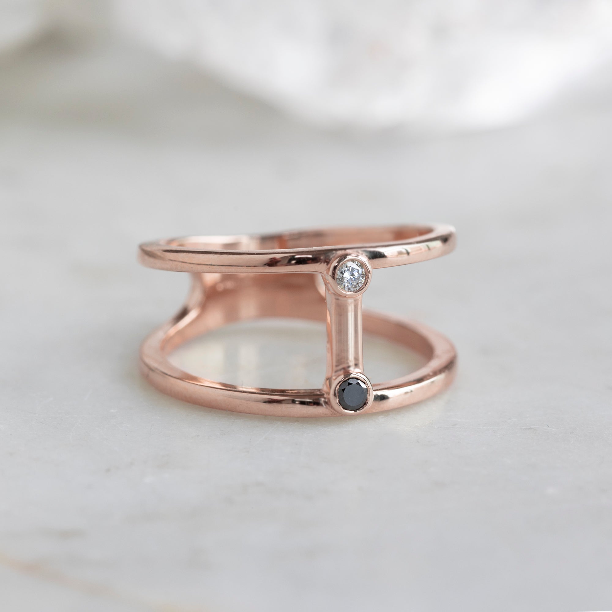 The Duality Diamond Cage Ring | 10K Rose Gold