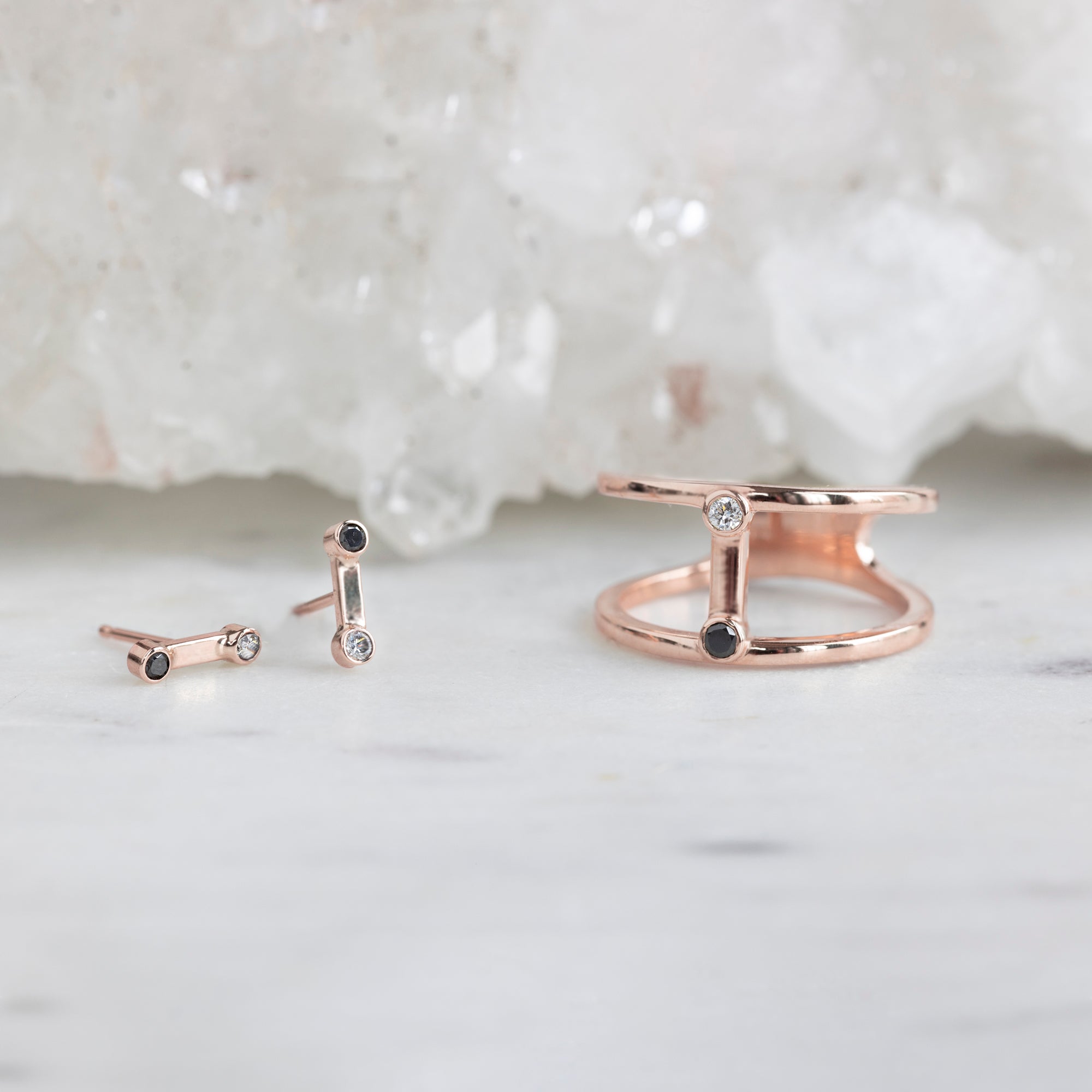 The Duality Diamond Cage Ring | 10K Rose Gold