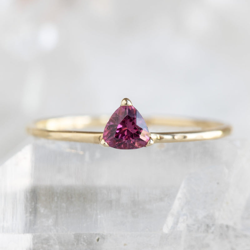 The Pink Garnet Crown Ring | 14K Yellow Gold