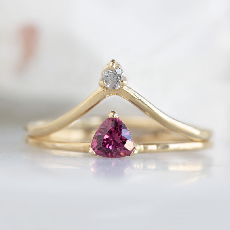 The Pink Garnet Crown Ring | 14K Yellow Gold