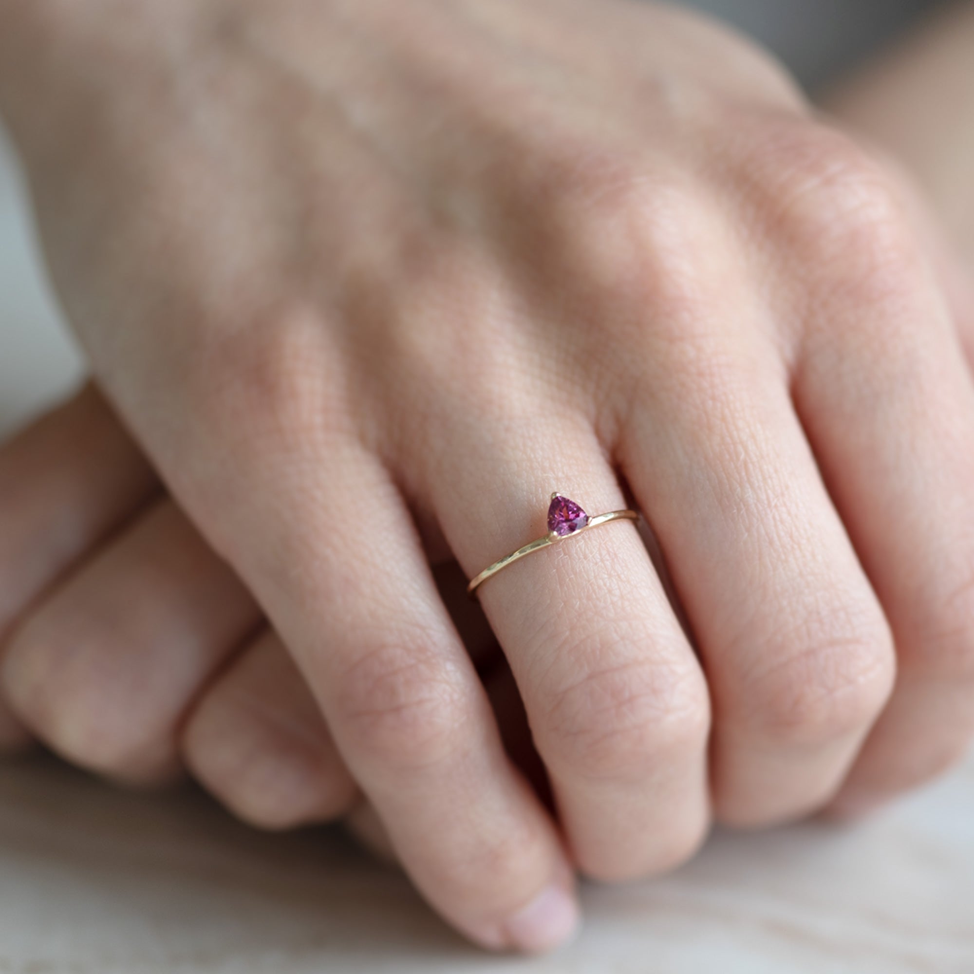 The Pink Garnet Crown Ring | 14K Yellow Gold